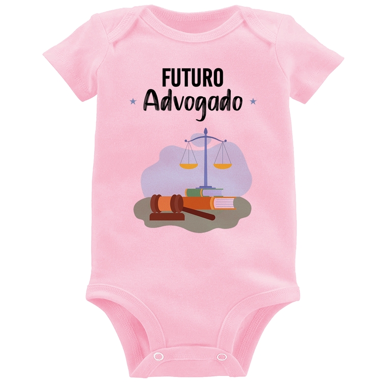 Body Bebê Futuro Advogado - Rosa Bebê