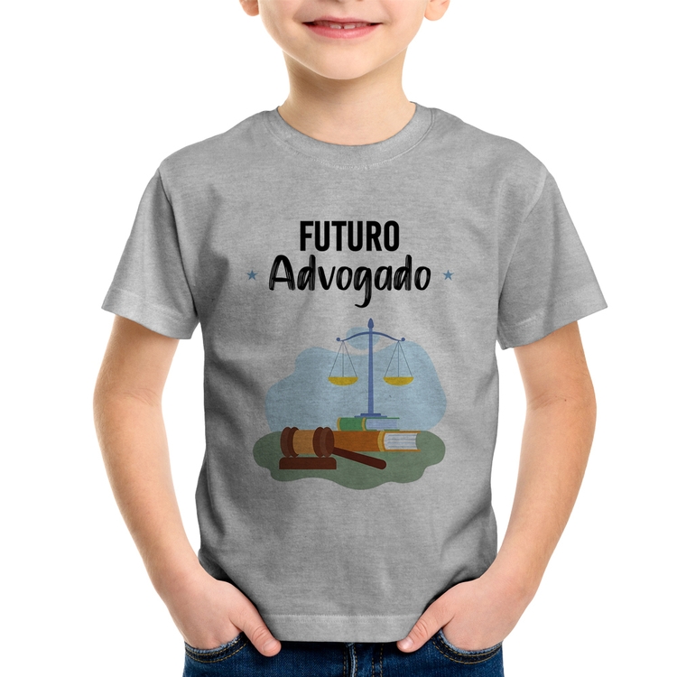 Camiseta Infantil Futuro Advogado - Cinza