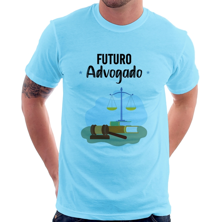 Camiseta Futuro Advogado - Azul Bebê