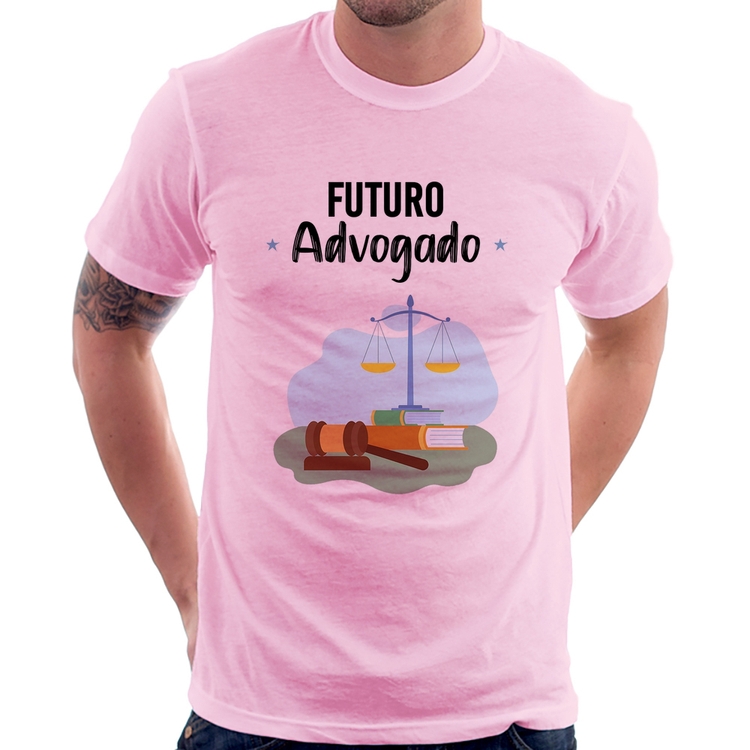Camiseta Futuro Advogado - Rosa Bebê