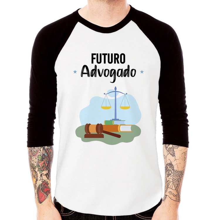 Camiseta Raglan Futuro Advogado Manga 3/4