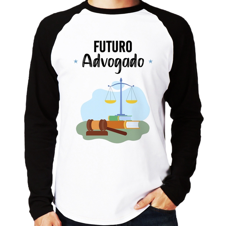 Camiseta Raglan Futuro Advogado Manga Longa