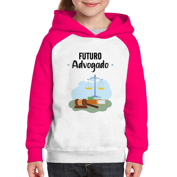 Moletom Infantil Futuro Advogado - Branco/Rosa