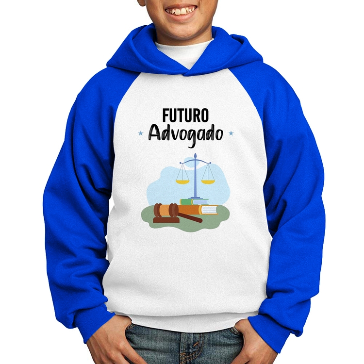 Moletom Infantil Futuro Advogado - Branco/Azul