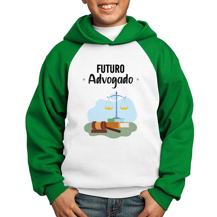 Moletom Infantil Futuro Advogado - Branco/Verde