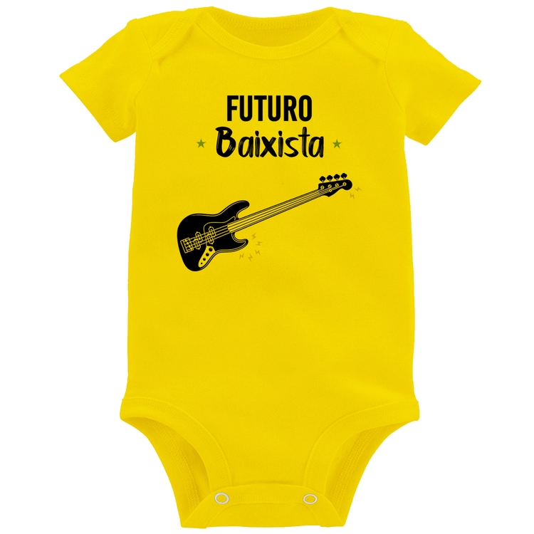 Body Bebê Futuro Baixista - Amarelo