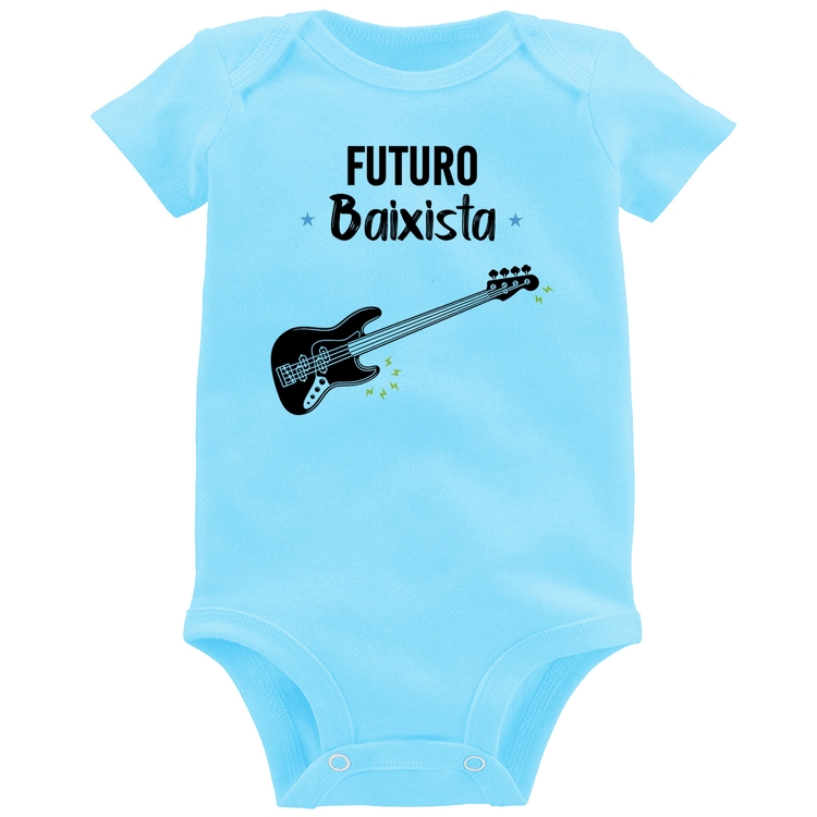 Body Bebê Futuro Baixista - Azul Bebê