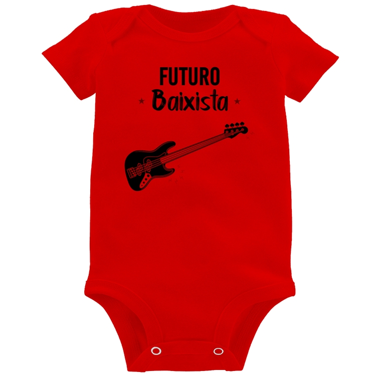 Body Bebê Futuro Baixista - Vermelho