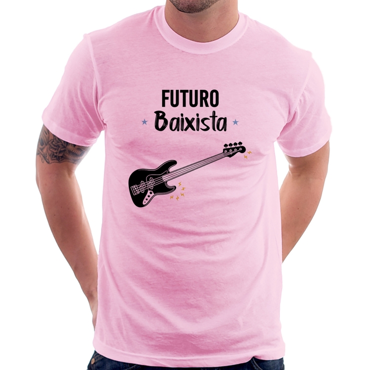 Camiseta Futuro Baixista - Rosa Bebê