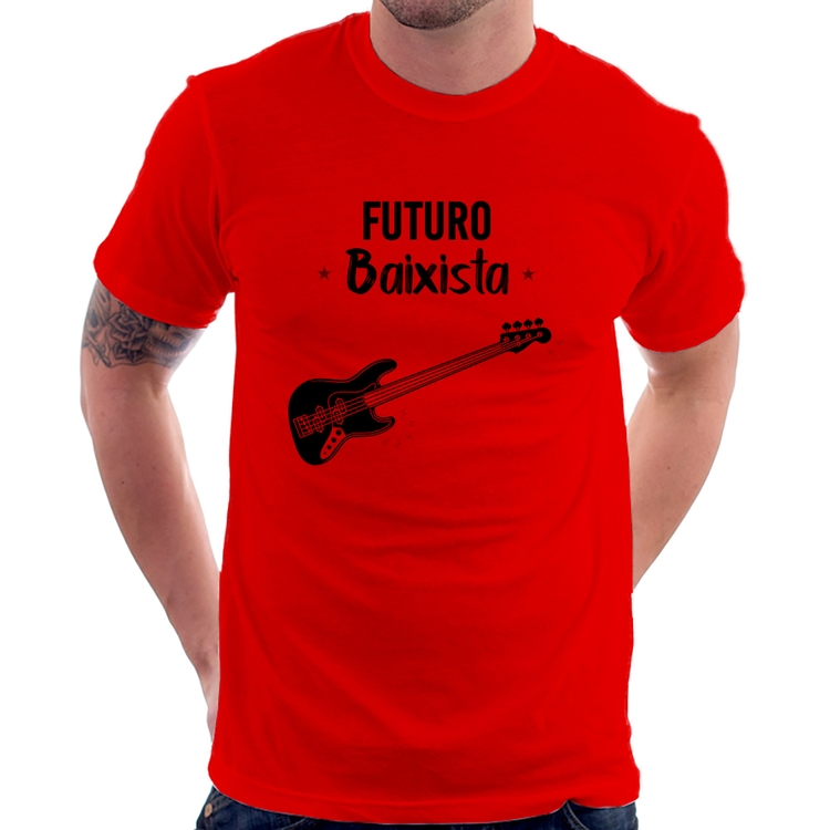 Camiseta Futuro Baixista - Vermelha