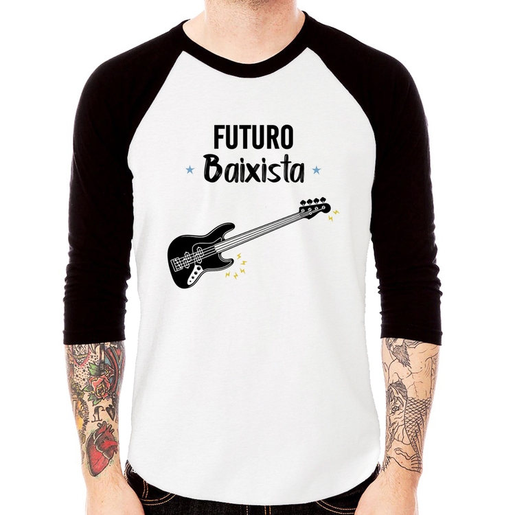 Camiseta Raglan Futuro Baixista Manga 3/4