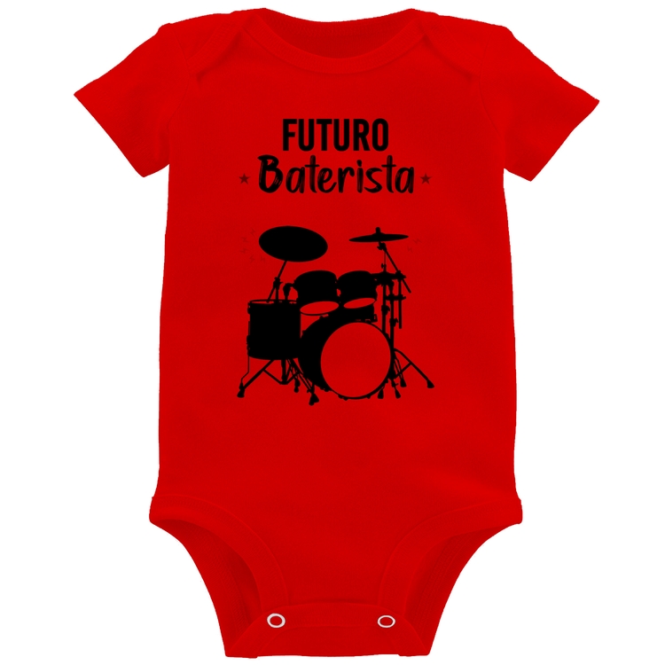 Body Bebê Futuro Baterista - Vermelho