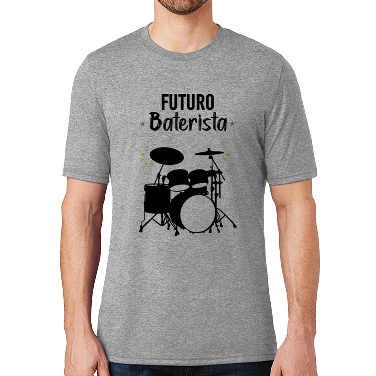 Camiseta Futuro Baterista - Cinza