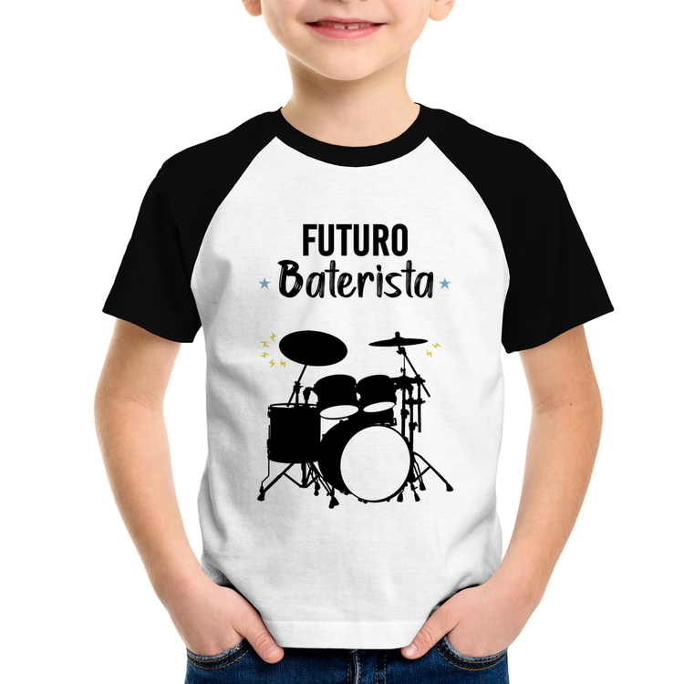 Camiseta Raglan Infantil Futuro Baterista