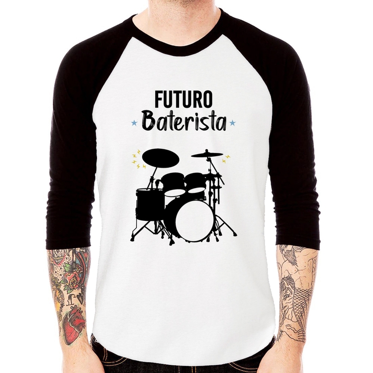 Camiseta Raglan Futuro Baterista Manga 3/4