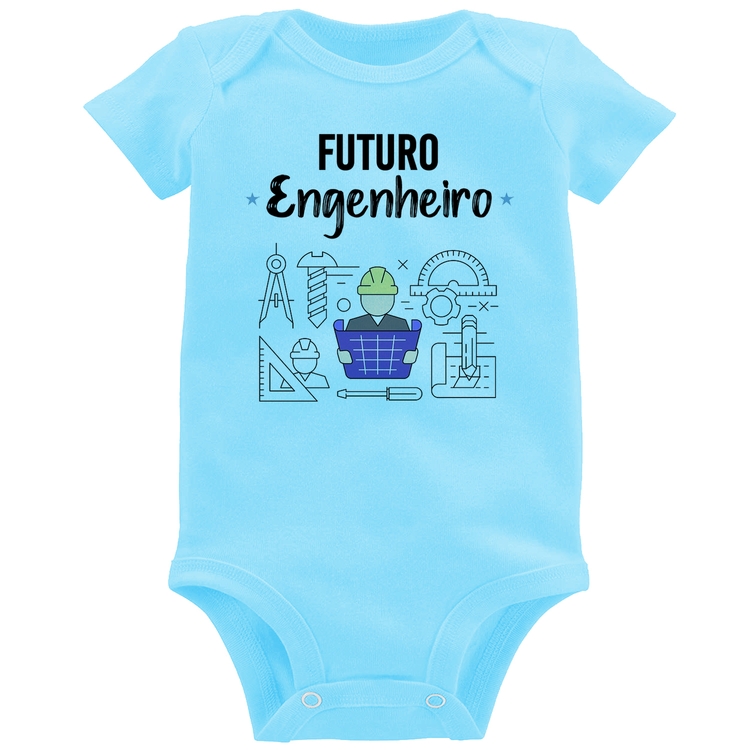 Body Bebê Futuro Engenheiro - Azul Bebê