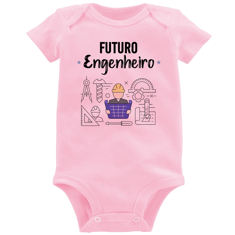 Body Bebê Futuro Engenheiro - Rosa Bebê