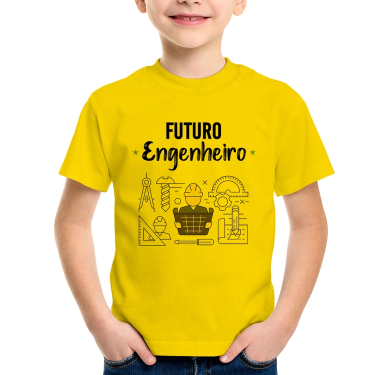 Camiseta Infantil Futuro Engenheiro - Amarela