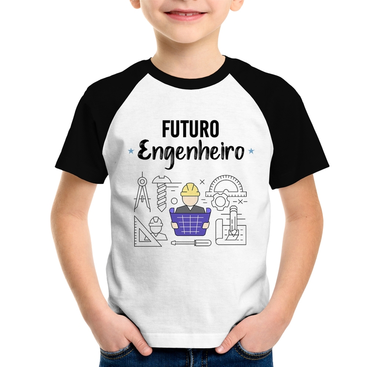 Camiseta Raglan Infantil Futuro Engenheiro