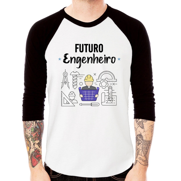 Camiseta Raglan Futuro Engenheiro Manga 3/4