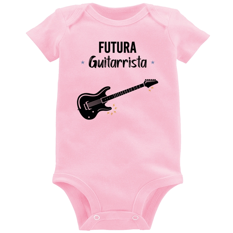 Body Bebê Futura Guitarrista - Rosa Bebê