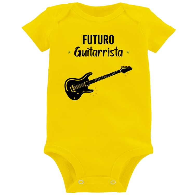 Body Bebê Futuro Guitarrista - Amarelo