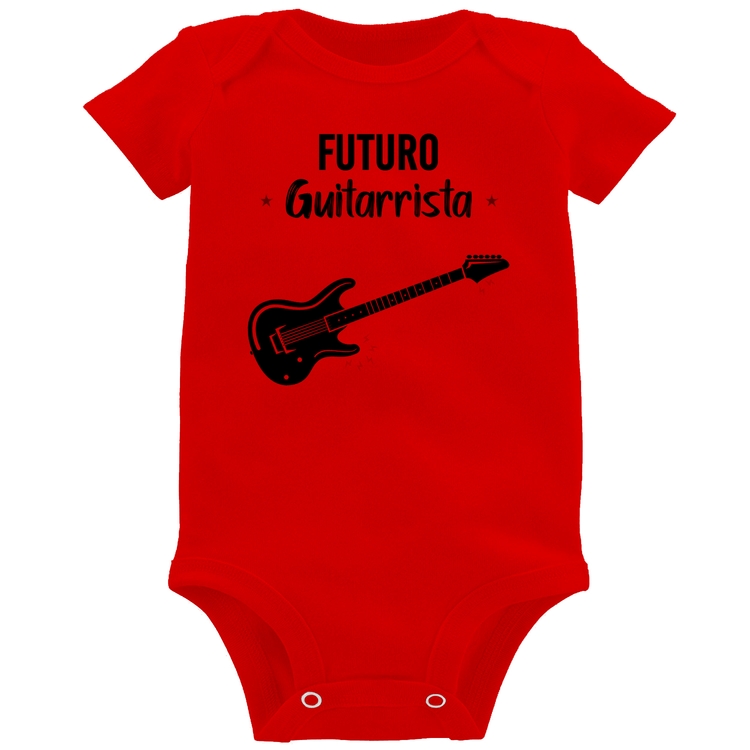 Body Bebê Futuro Guitarrista - Vermelho