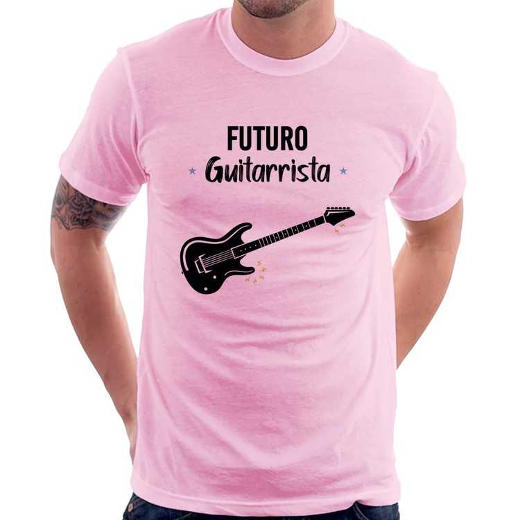 Camiseta Futuro Guitarrista - Rosa Bebê