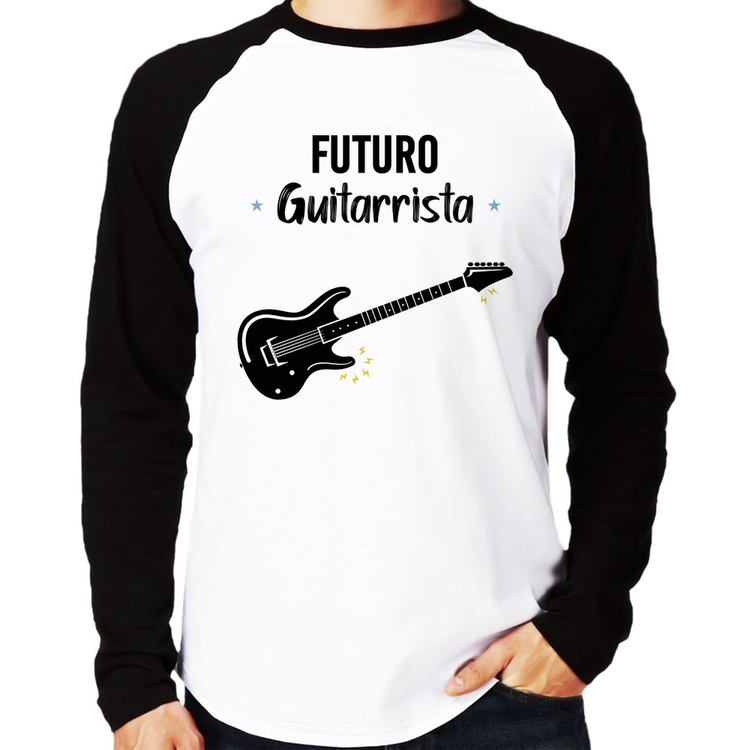 Camiseta Raglan Futuro Guitarrista Manga Longa