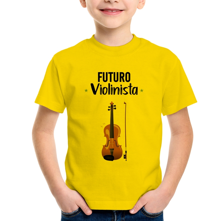 Camiseta Infantil Futuro Violinista - Amarela