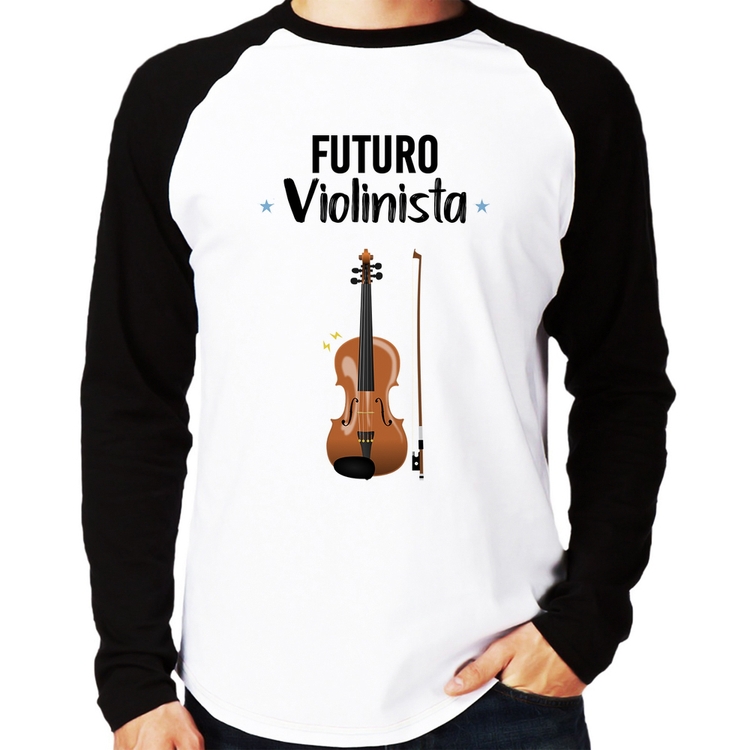 Camiseta Raglan Futuro Violinista Manga Longa