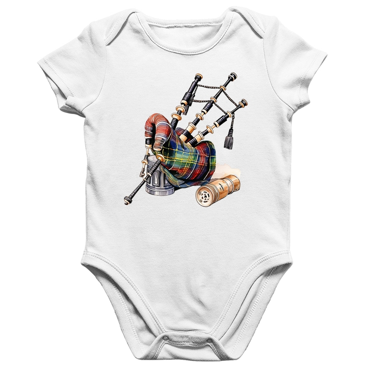 Body Bebê Algodão Gaita de Foles - Branco