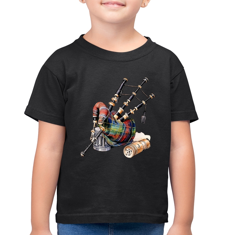 Camiseta Algodão Infantil Gaita de Foles