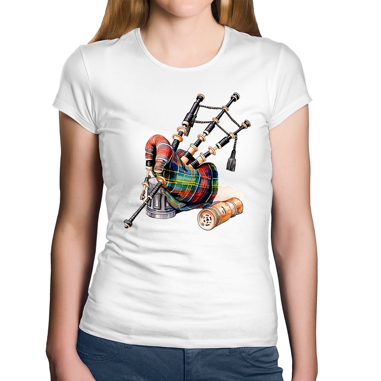 Baby Look Algodão Gaita de Foles - Branca