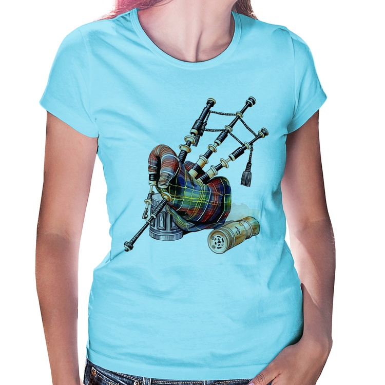 Baby Look Gaita de Foles - Azul Bebê