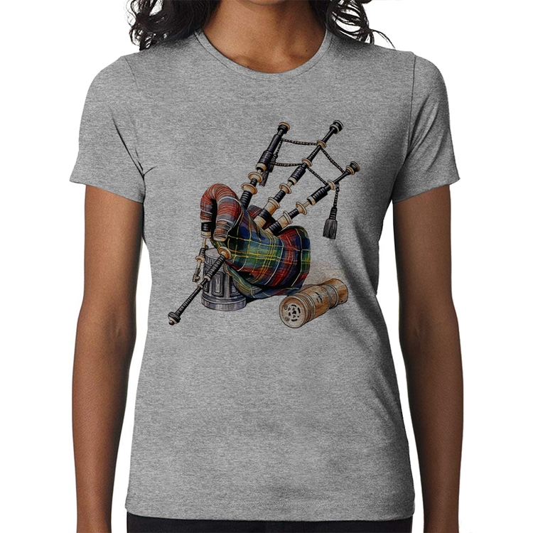 Baby Look Gaita de Foles - Cinza