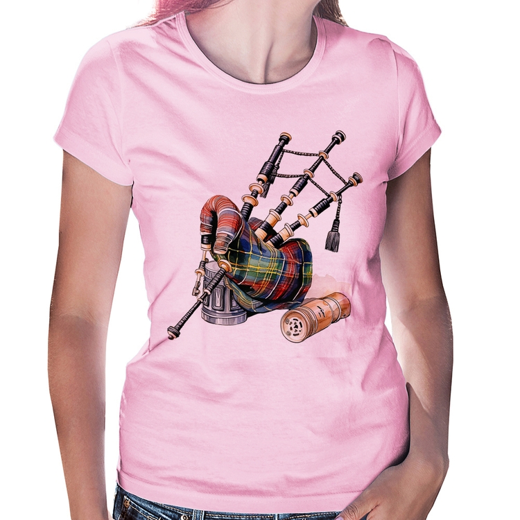 Baby Look Gaita de Foles - Rosa Bebê