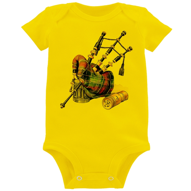 Body Bebê Gaita de Foles - Amarelo