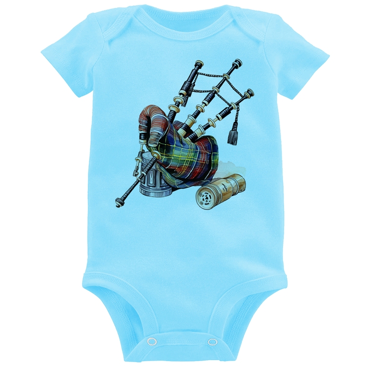 Body Bebê Gaita de Foles - Azul Bebê