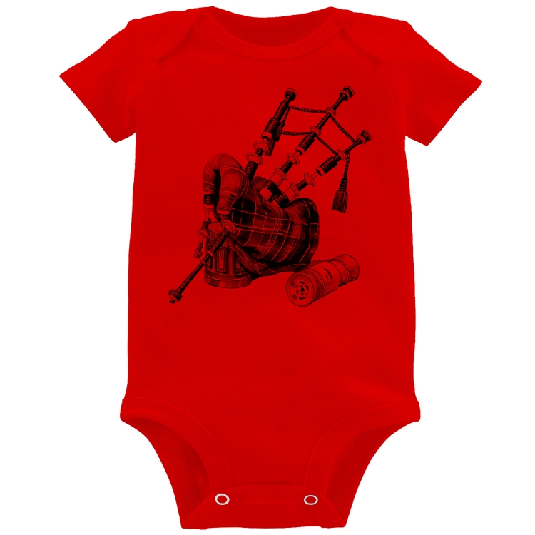 Body Bebê Gaita de Foles - Vermelho