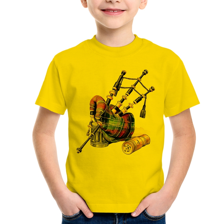Camiseta Infantil Gaita de Foles - Amarela