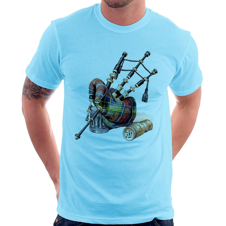 Camiseta Gaita de Foles - Azul Bebê