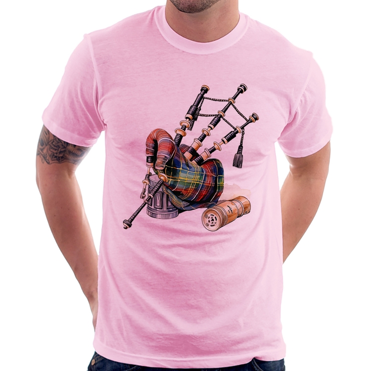 Camiseta Gaita de Foles - Rosa Bebê