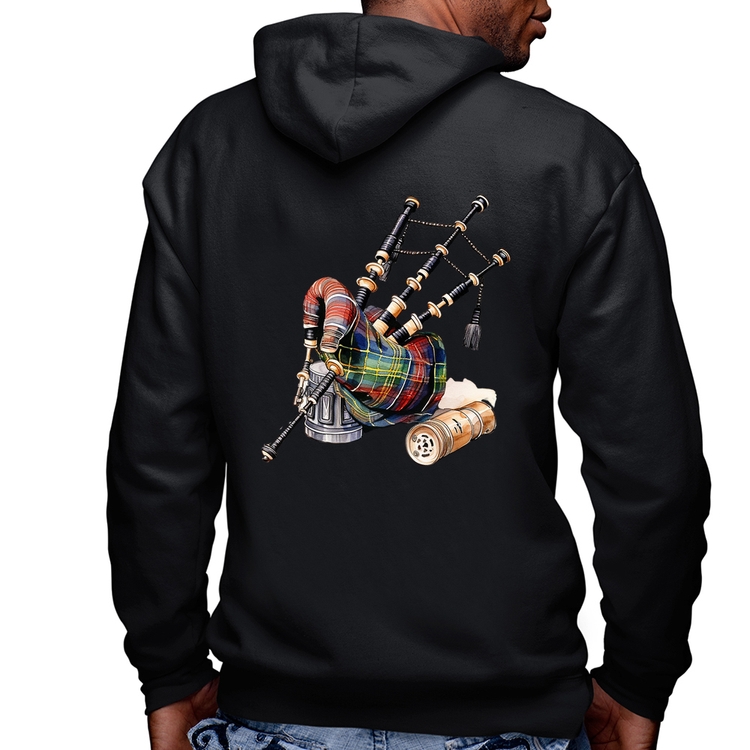 Blusa Moletom Gaita de Foles Masculina com Capuz e Zíper