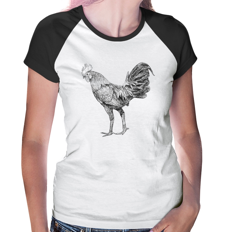 Baby Look Raglan Galo Desenho