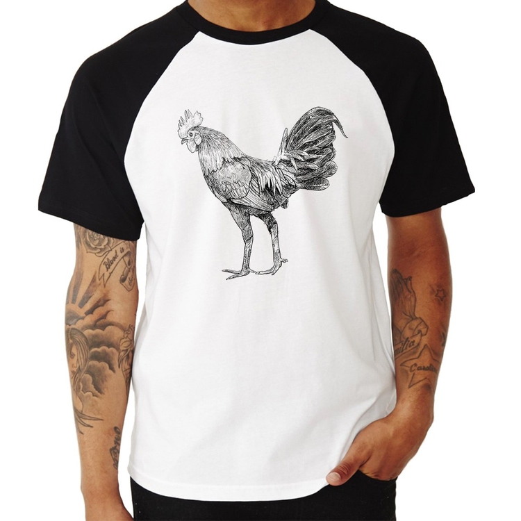 Camiseta Raglan Galo Desenho