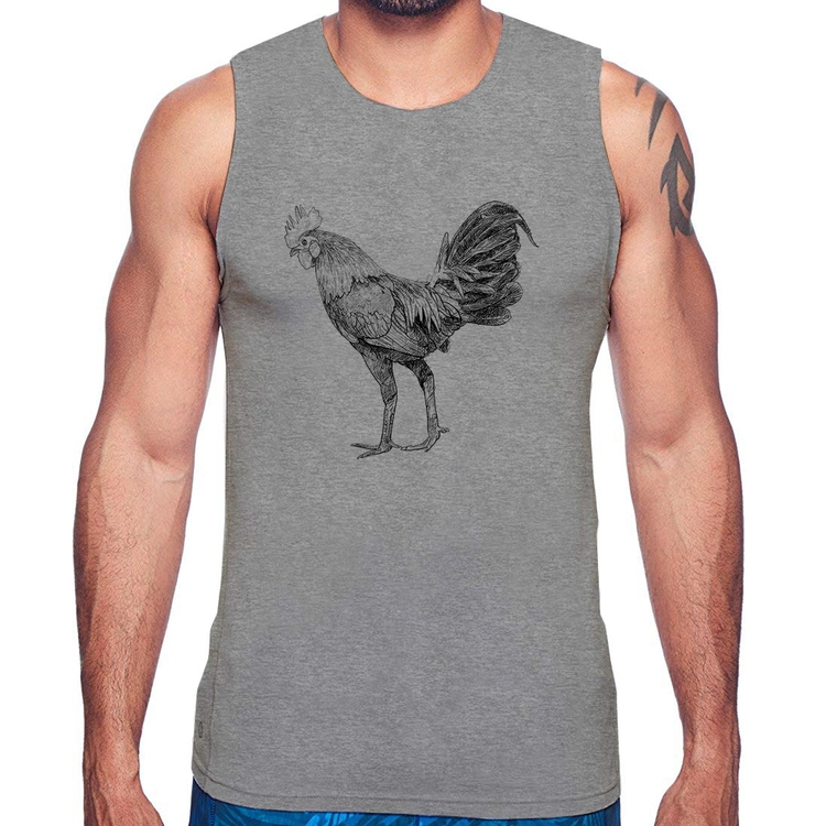 Regata Galo Desenho - Cinza