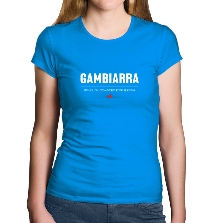 Baby Look Algodão Gambiarra - Azul