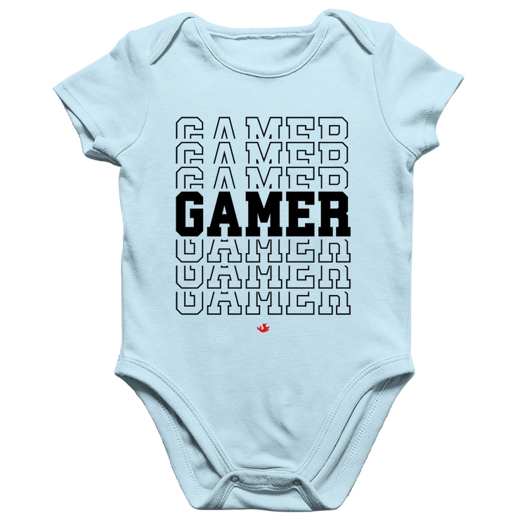 Body Bebê Algodão Gamer - Azul Bebê
