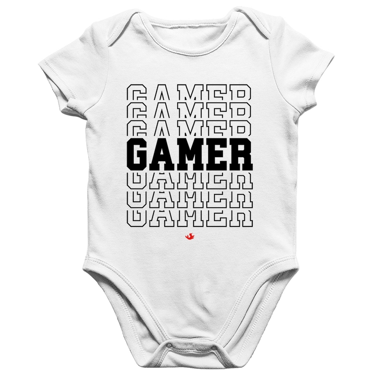 Body Bebê Algodão Gamer - Branco
